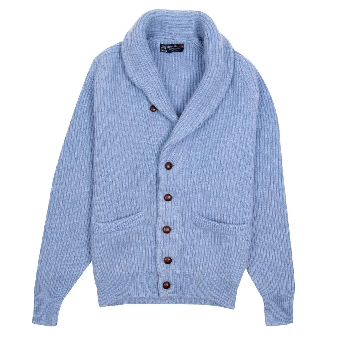 Suez Blue Colonial 8ply Cashmere Shawl Cardigan
