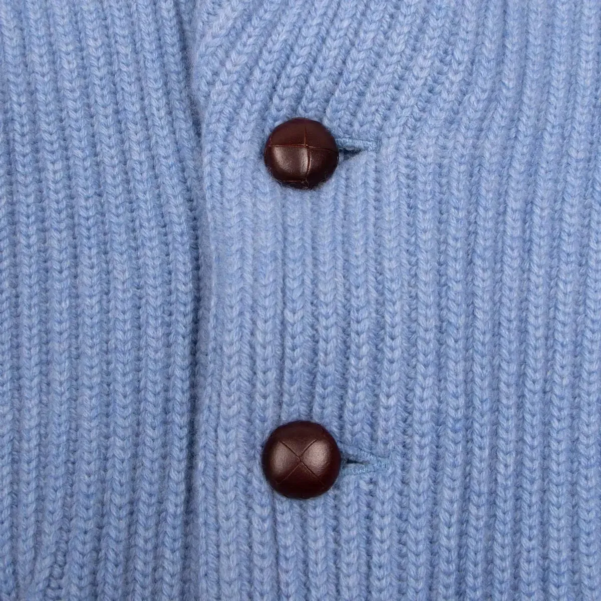 Suez Blue Colonial 8ply Cashmere Shawl Cardigan