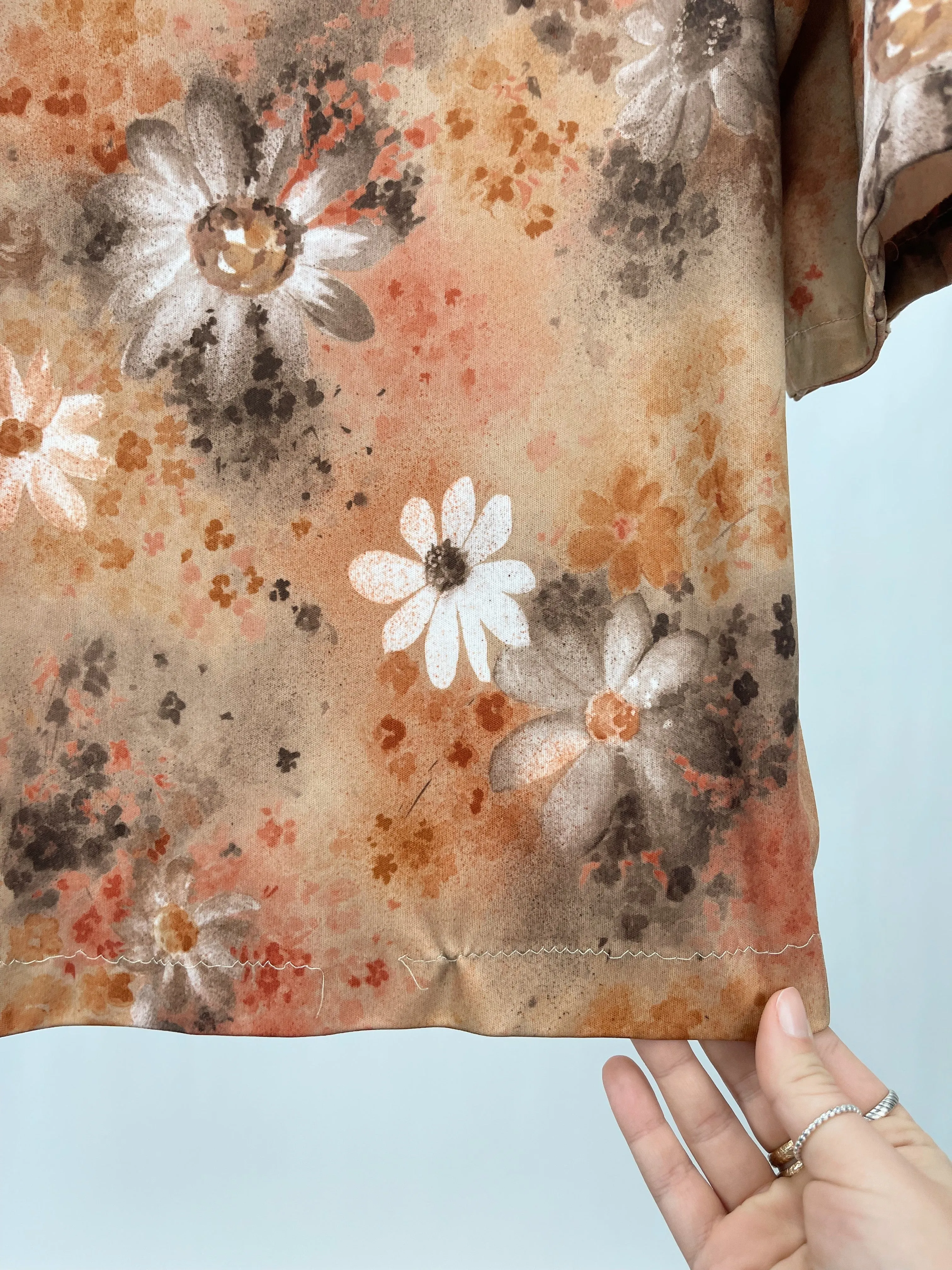 Vintage Handmade Burnt Orange Floral Top (M/L)