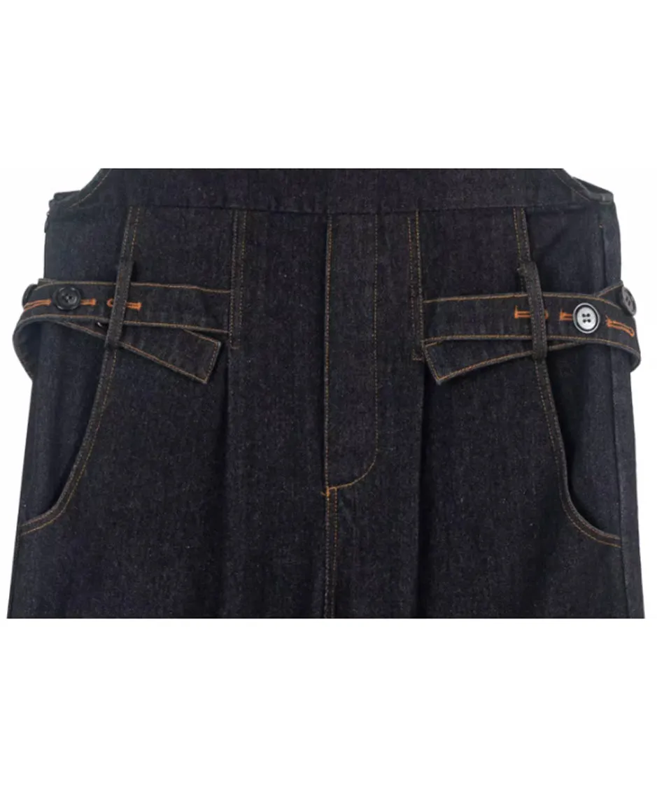 Wide-leg Denim Overalls