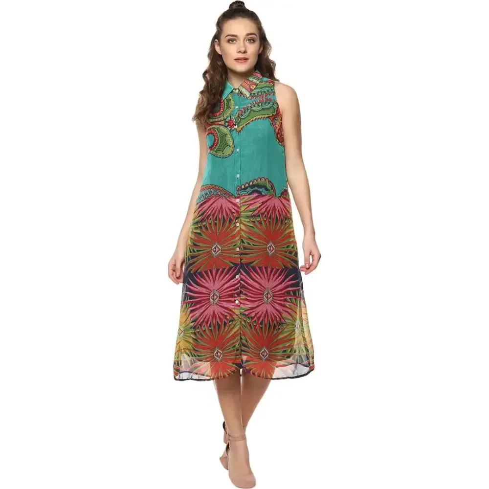 Women Stylish Cotton Blend Shirt Dress